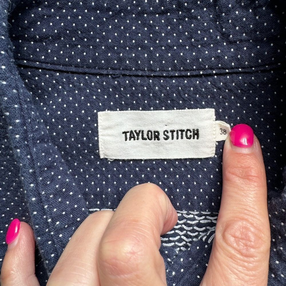 Taylor Stitch Dark Blue Patterned Button Down Shi… - image 7